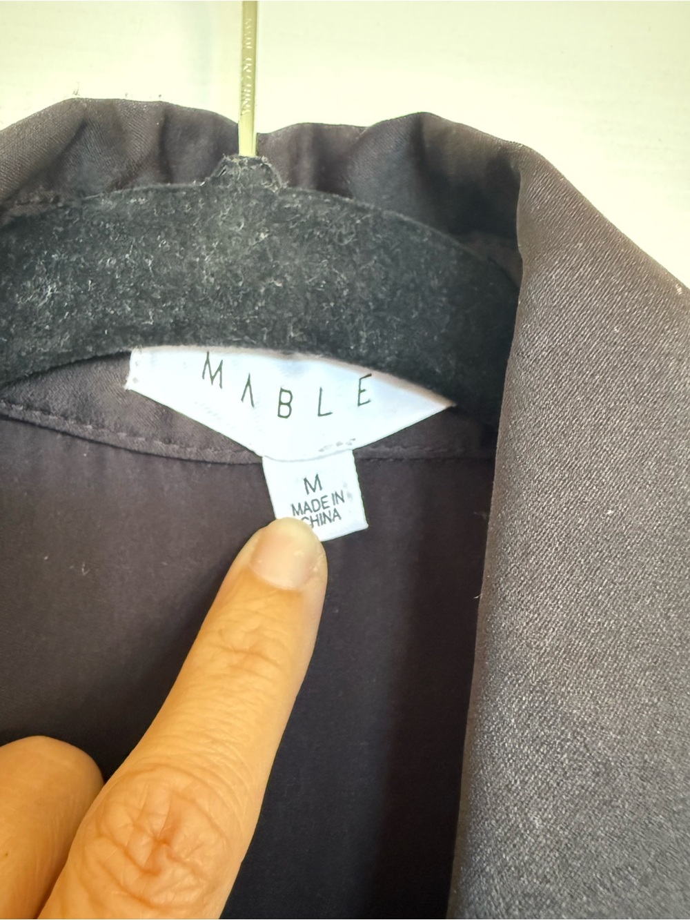 MABLE Black Satin Tie-Waist Button Front Midi Dress Size Medium - Picture 3 of 4